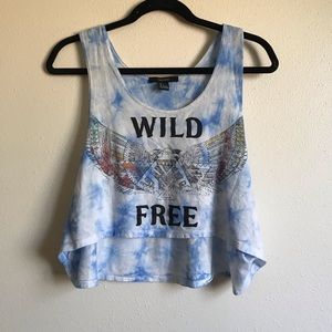 FOREVER 21 cropped muscle tank- tie dye!